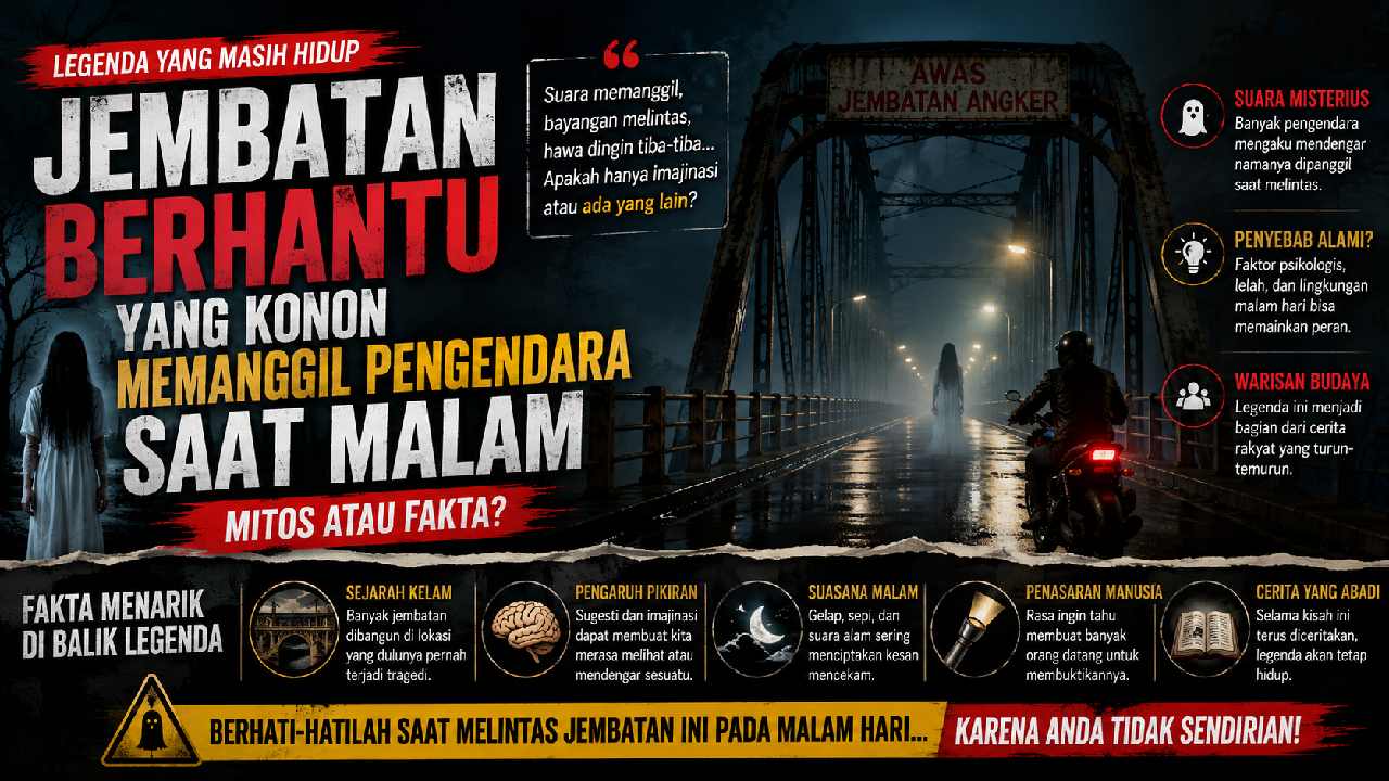 Kisah Jembatan Berhantu yang Konon Memanggil Pengendara Saat Malam, Mitos atau Fakta?
