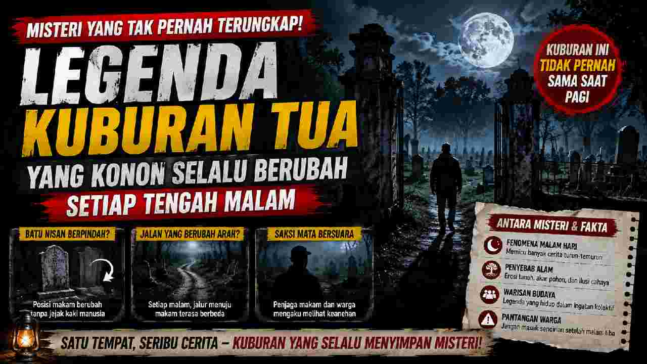 Legenda Kuburan Tua yang Konon Selalu Berubah Setiap Tengah Malam