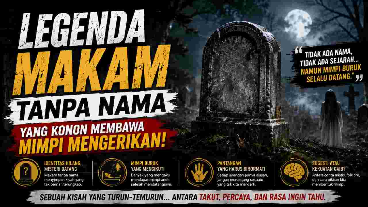 Legenda Makam Tanpa Nama, Misteri Sunyi yang Konon Membawa Mimpi Mengerikan