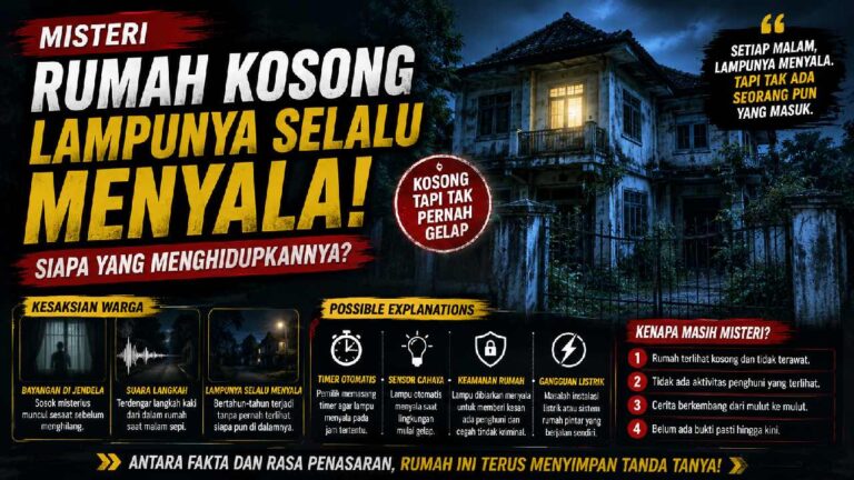 Misteri Rumah Kosong dengan Lampu Selalu Menyala, Siapa yang Menghidupkannya?